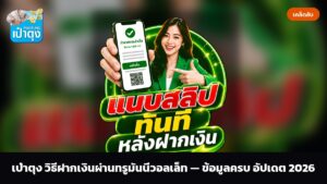 เป๋าตุง วิธีฝากเงินผ่านทรูมันนี่วอลเล็ท — ข้อมูลครบ อัปเดต 2026